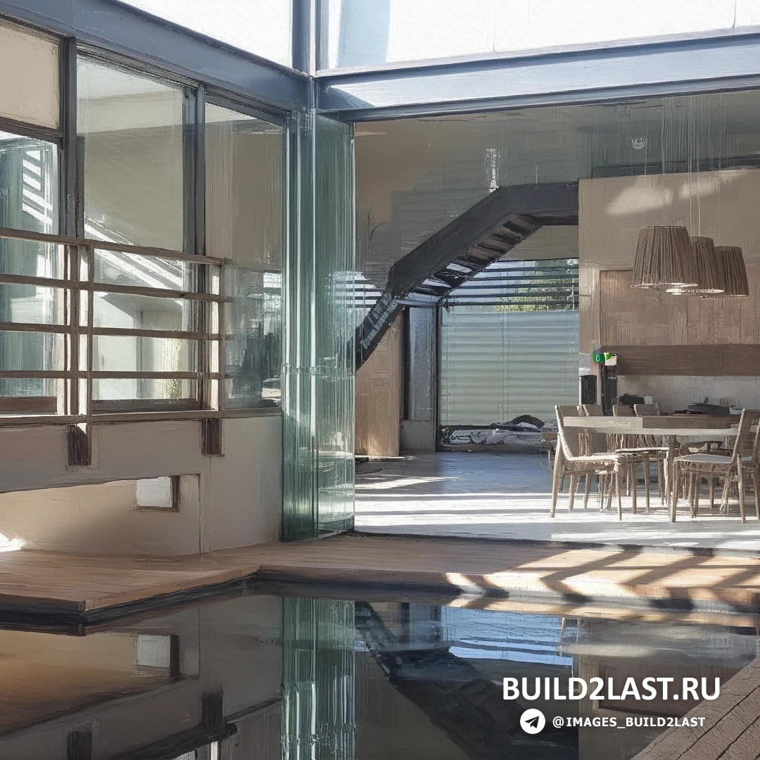 Балкон с деревянными перилами и зелеными растениями