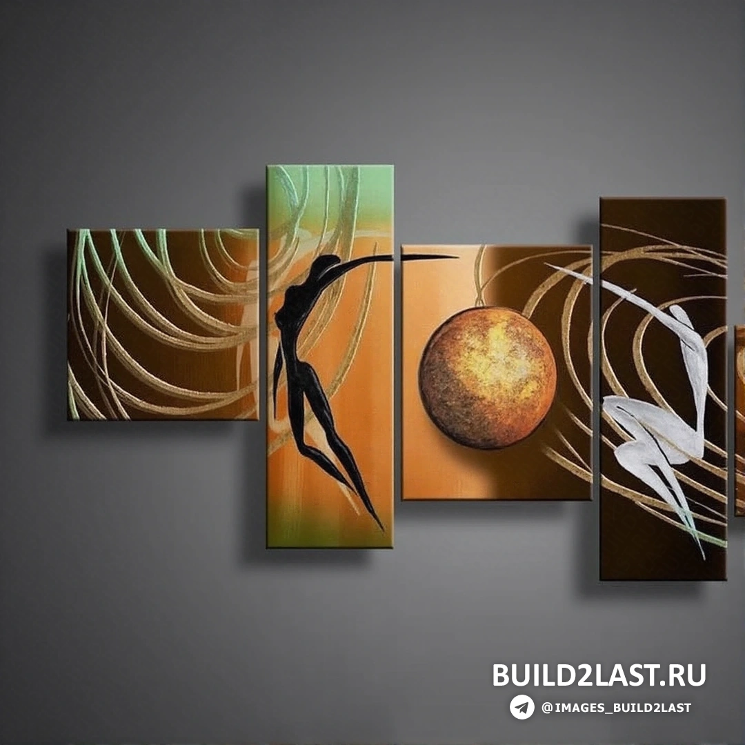 Черное декоративное панно с красным и белым акцентами, сильный визуальный контраст