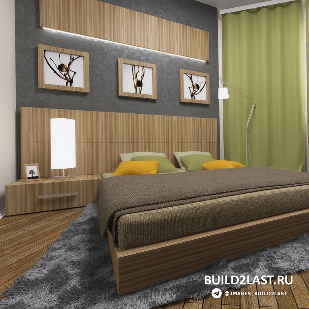 Декор спальни с использованием природных тканей и каменных аксессуаров