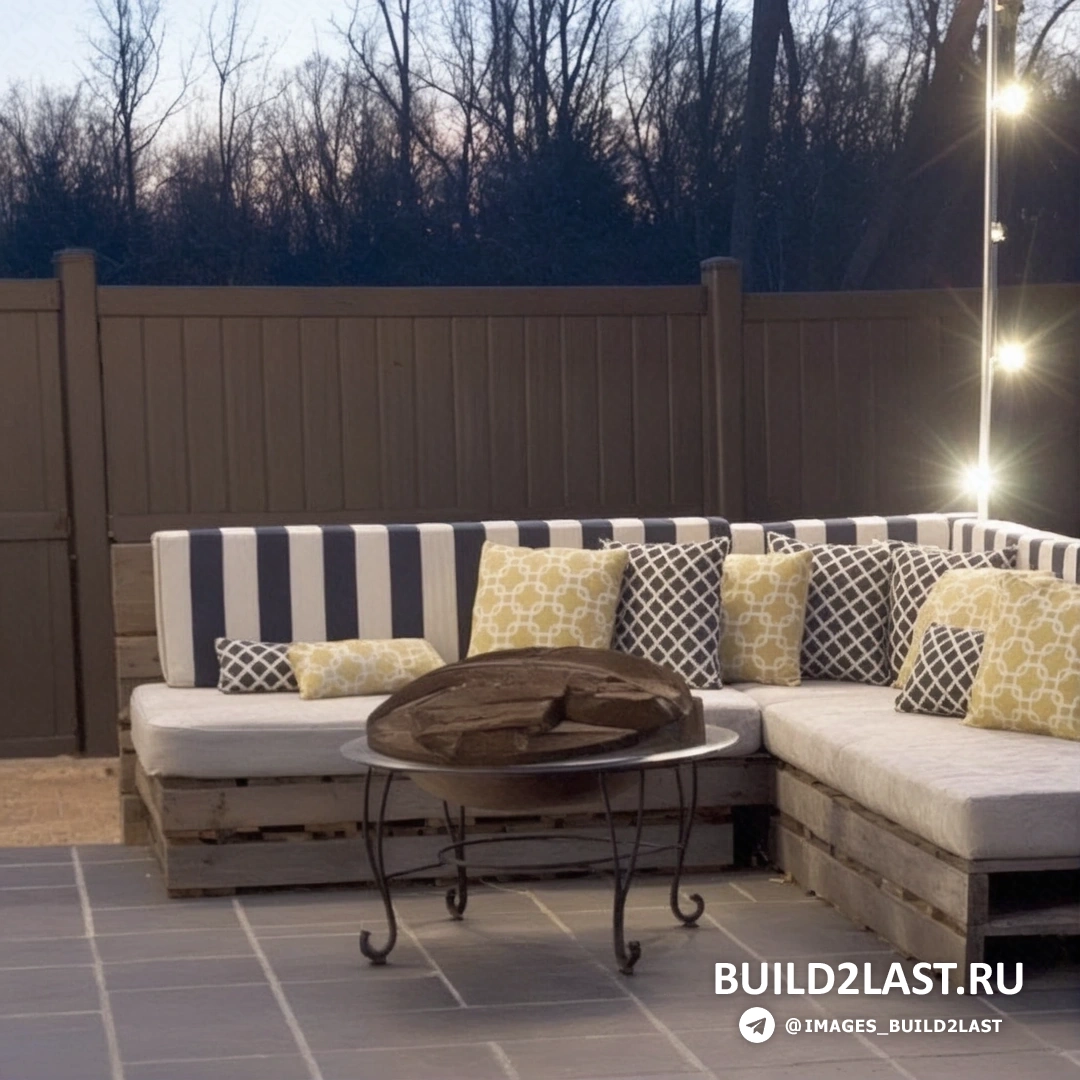 Деревянные поддоны, использованные для создания уличной сцены или сцены для мероприятий