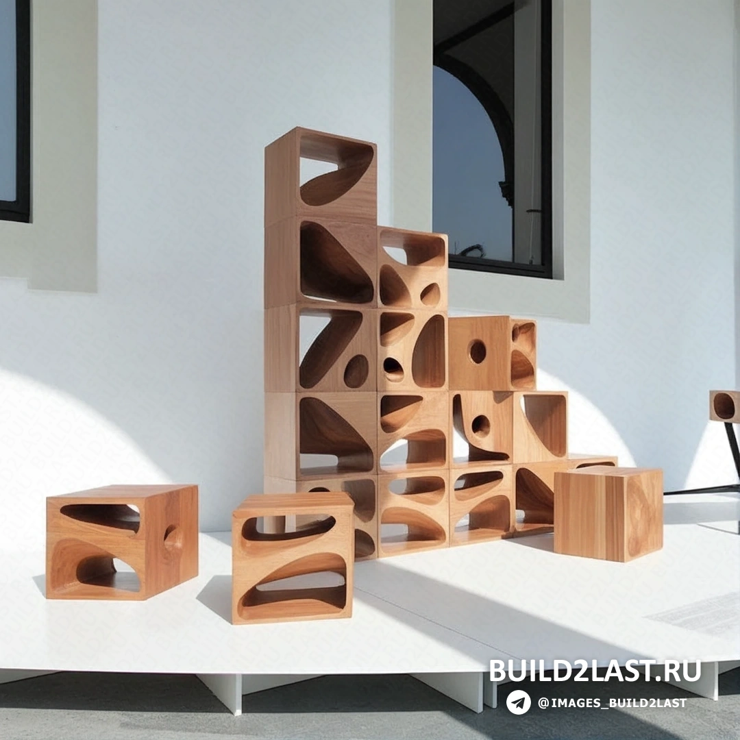 Дизайнерский предмет мебели, выполненный из светлого дерева, с изображением животных в китайском стиле