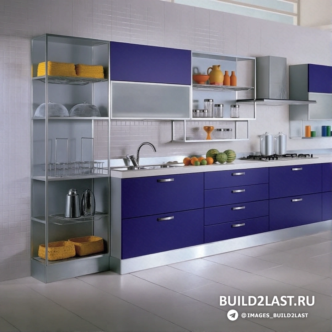 Интерьер кухни с использованием серых оттенков на стенах и мебели, создающий современную атмосферу