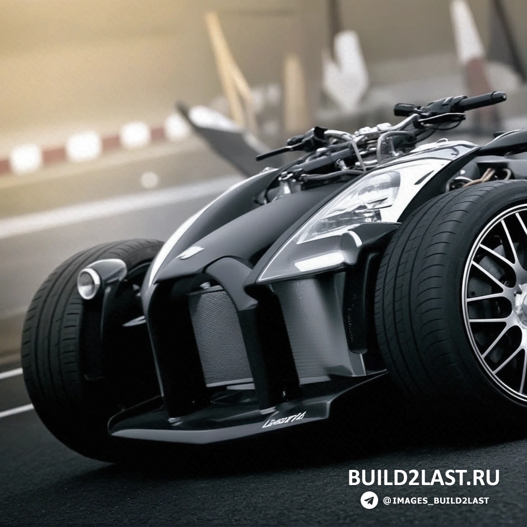 Квадроцикл Lazareth Wazuma V8F в движении, на фоне открытого пространства