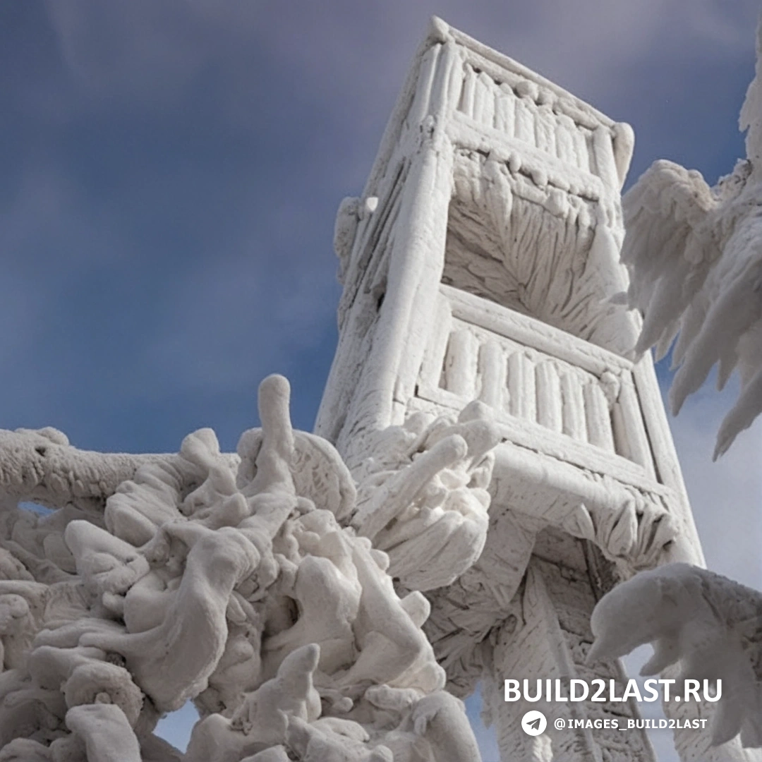 Снимок ледяных наростов, покрывающих скалы горы Яворник в зимнее время, с ярким светом на фоне