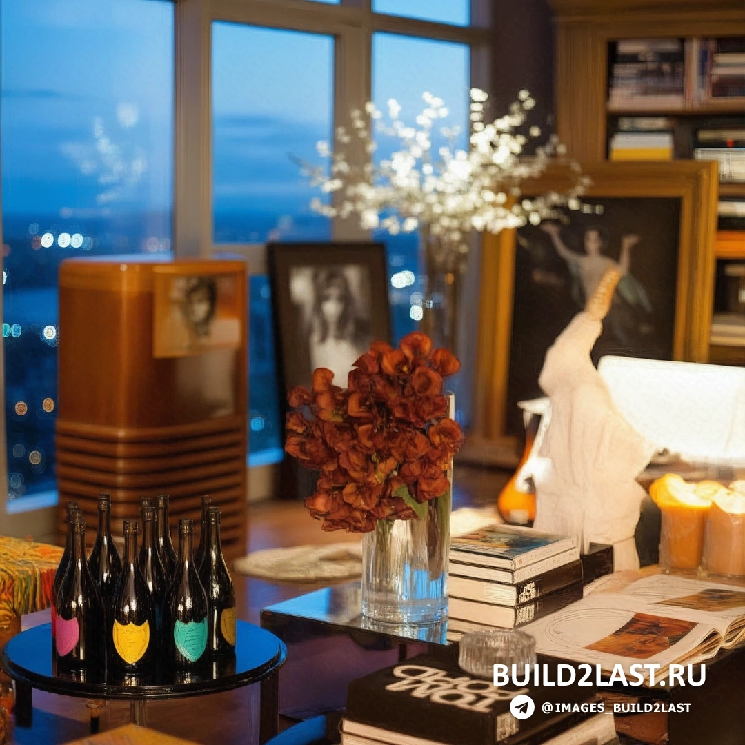 Сочетание винтажной мебели и современных элементов в интерьере пентхауса, создающее уютную атмосферу