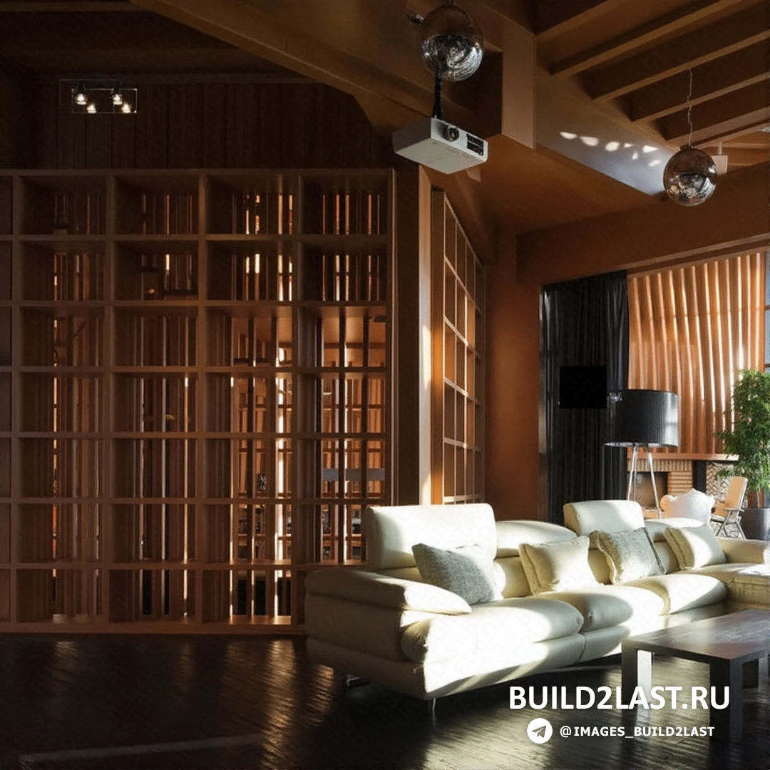 Современная гостиная с минималистичной мебелью, обилием света и живыми растениями