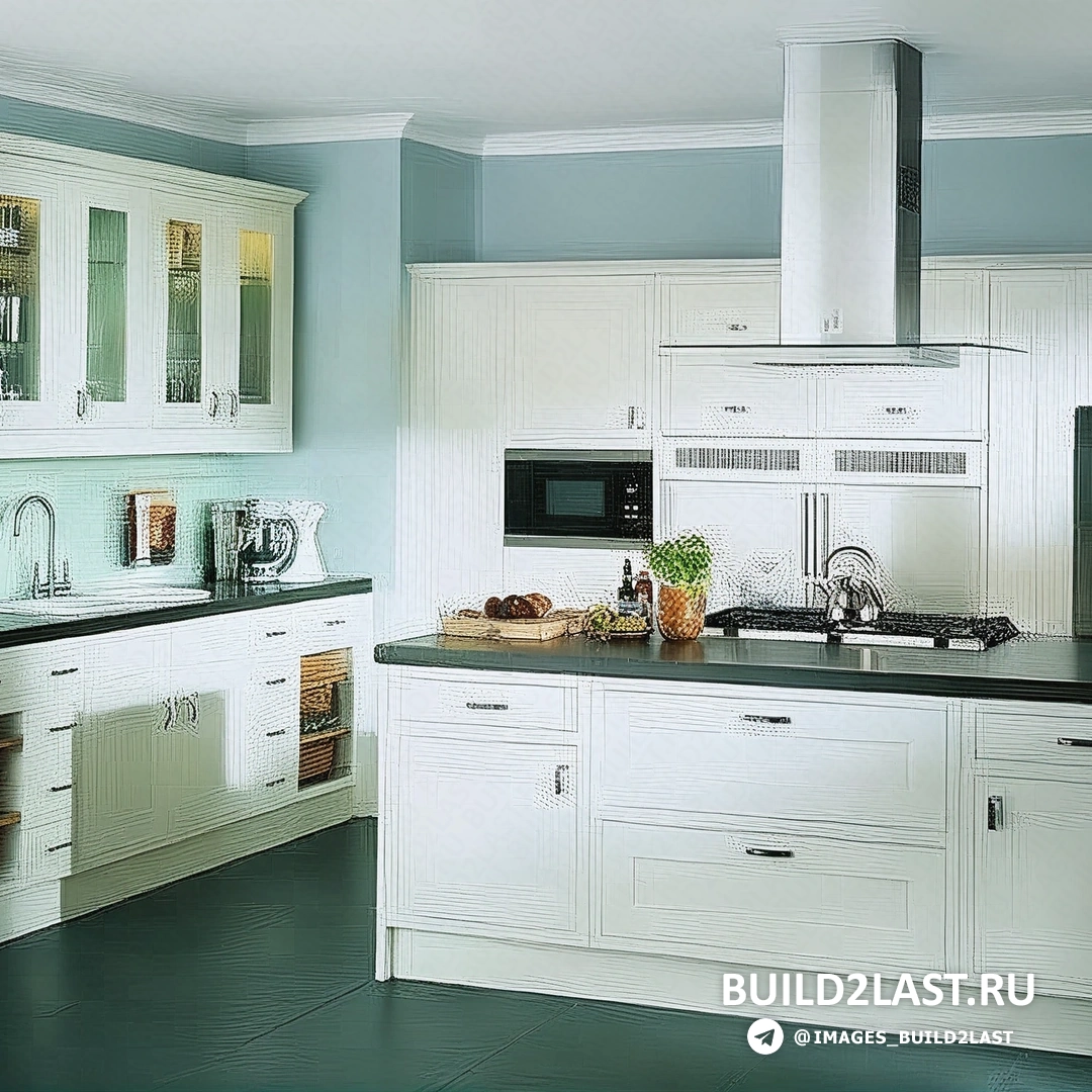 Современная кухня с островом, выполненная в минималистическом стиле