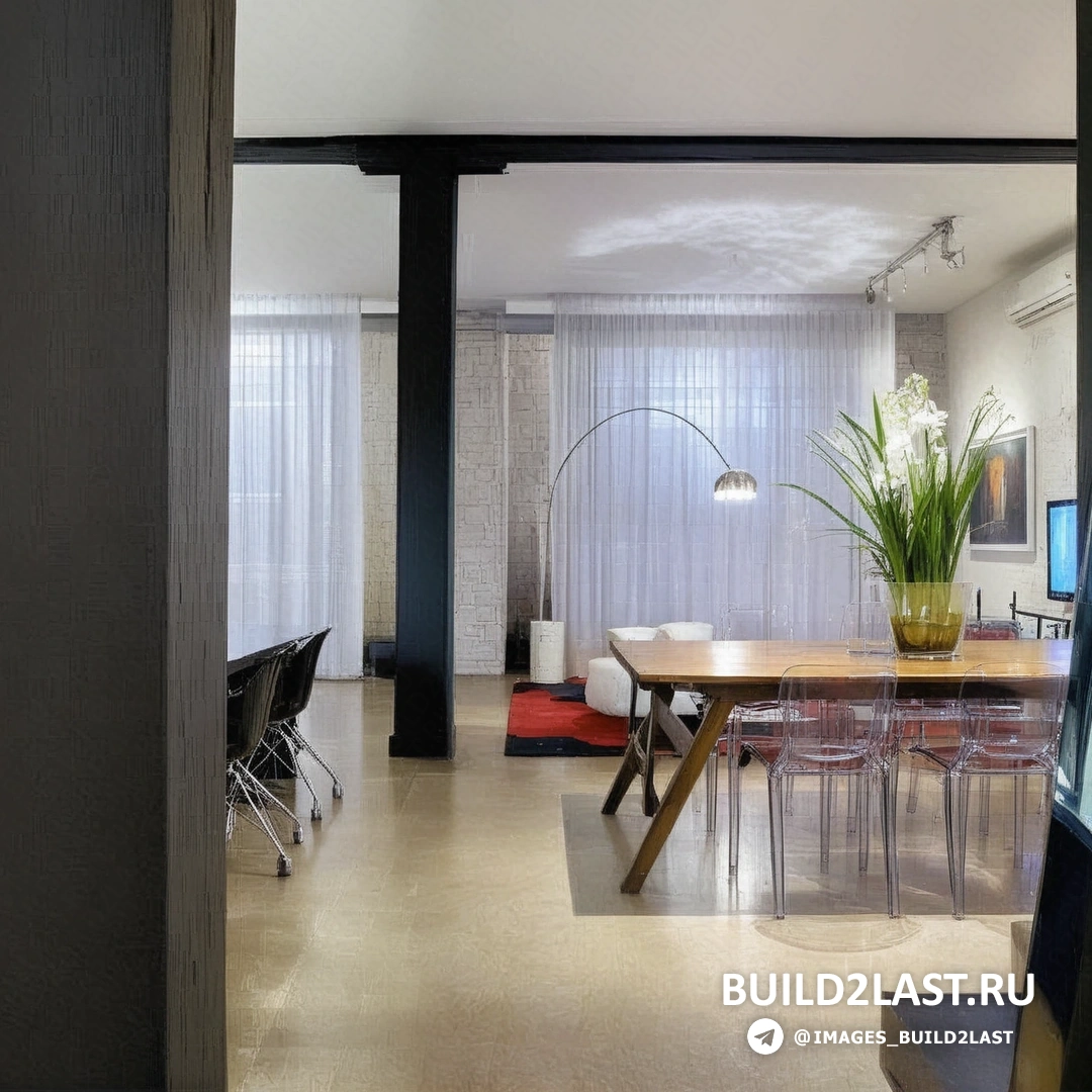 Современный интерьер пентхауса с панорамными окнами и стильной мебелью