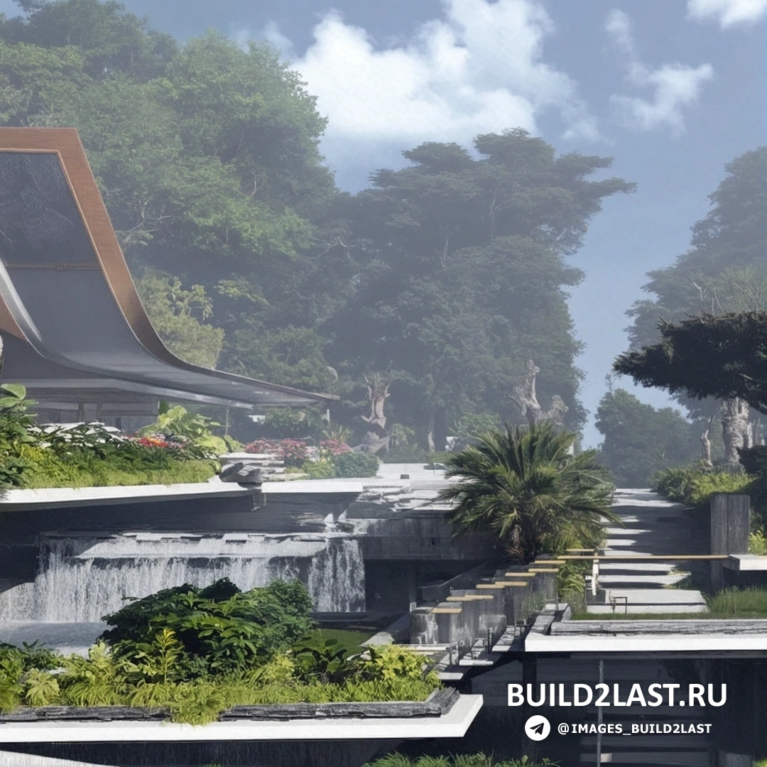 Современный павильон Water Pavilion в Южной Корее, где сочетаются азиатский авангард и голубые с белыми цвета.