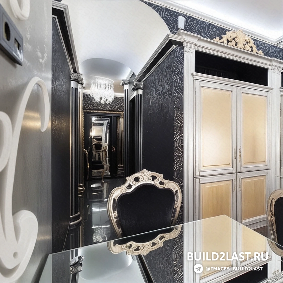 Спальня в арт-деко с бежевыми и серыми оттенками, подвесными светильниками, обоями и элегантной мебелью.