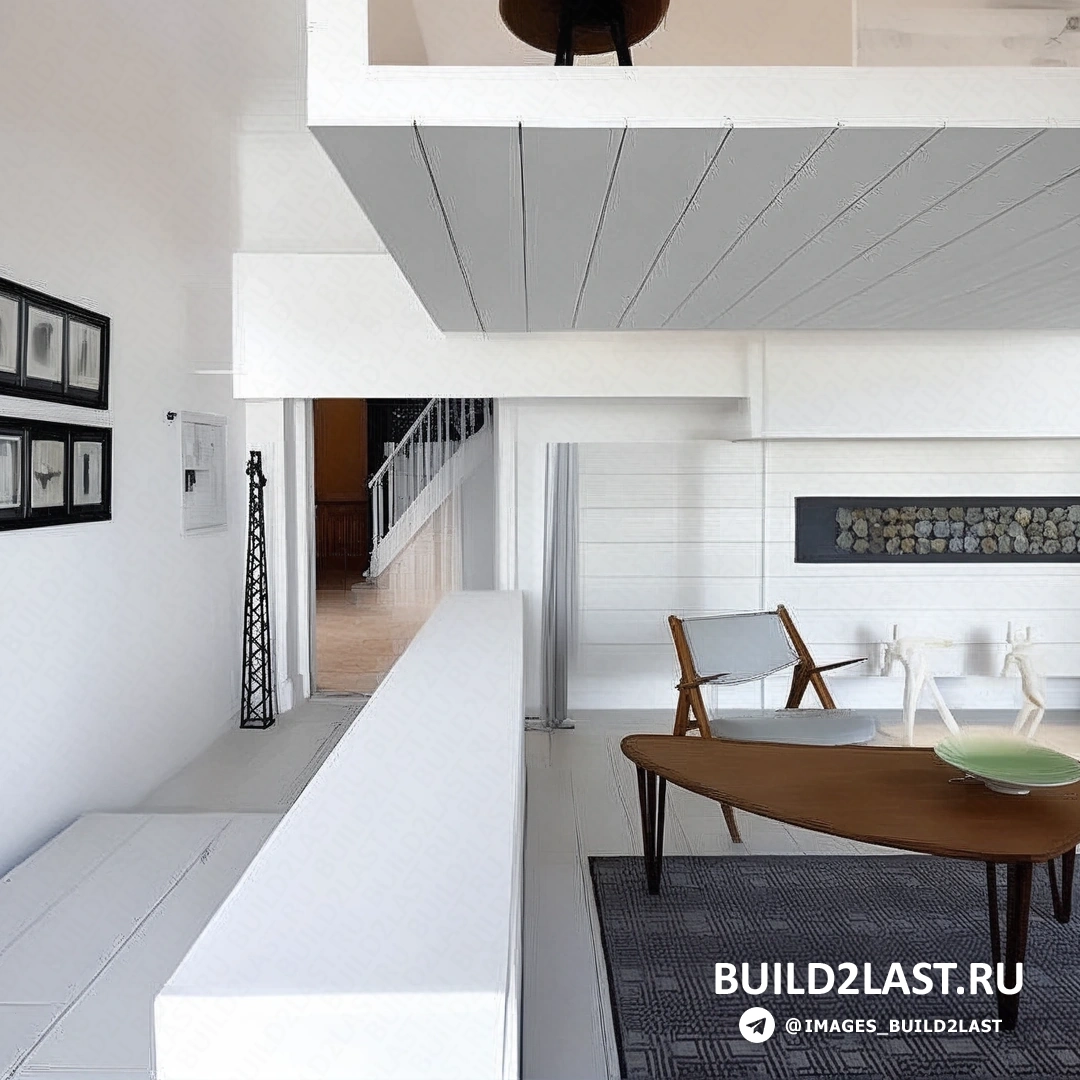 Светлая спальня с кроватью, столом и панорамными окнами