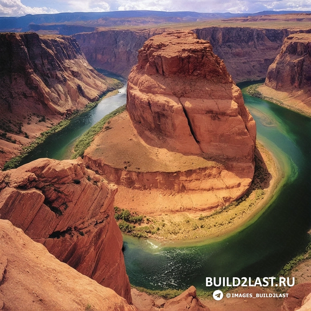 Вид на Гранд-Каньон с высоты. Панорамный обзор на каньон и его окрестности.