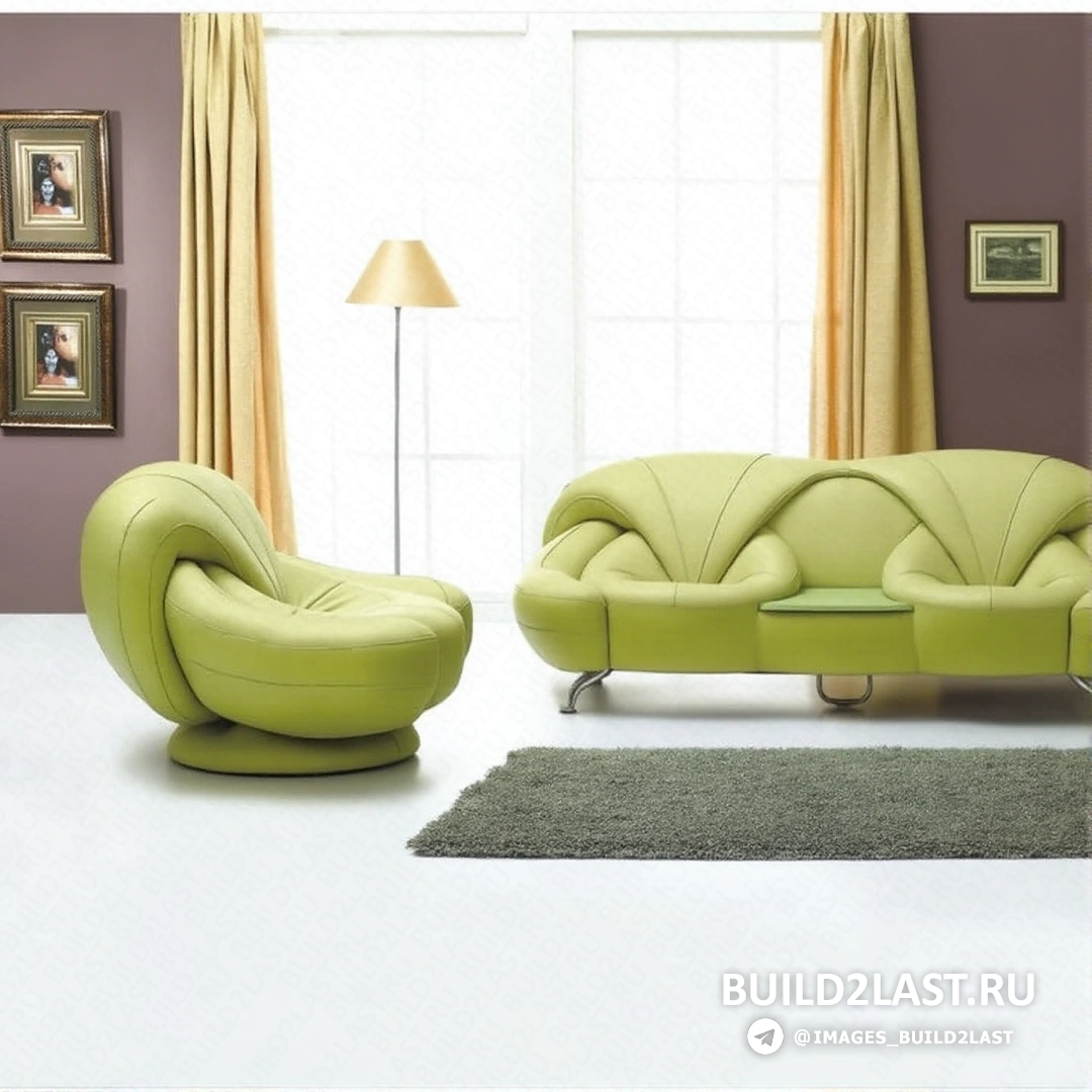 Зеленый и коричневый цвета создают естественное и уютное сочетание в интерьере